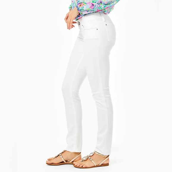 NWT Lilly Pulitzer Worth Skinny Jean Resort White Size 6 - Picture 3 of 15